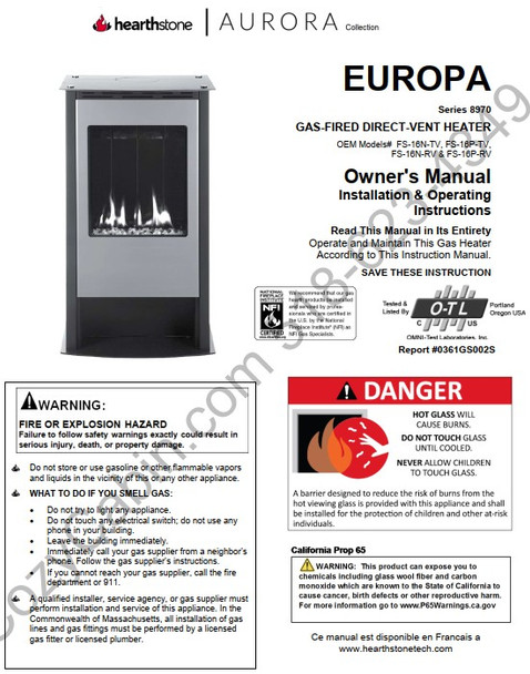 Owner's manual coversheet