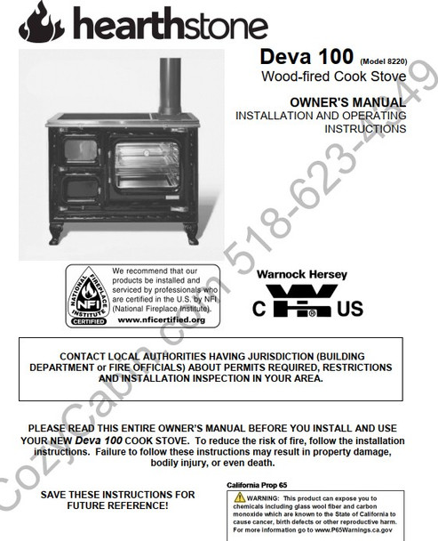 Owner's manual coversheet