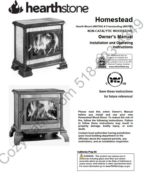 Owner's manual coversheet