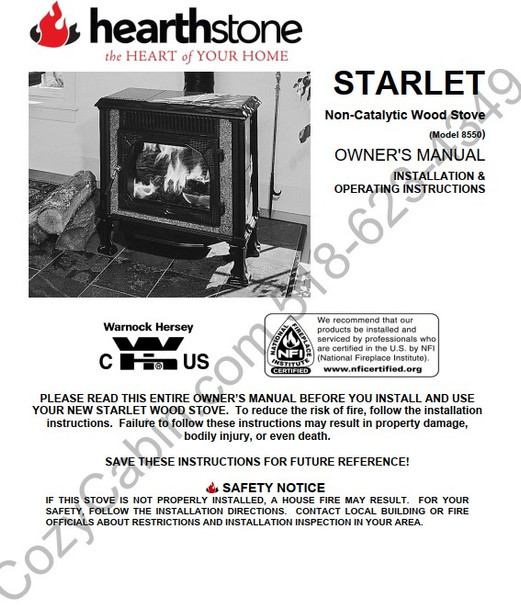 Owner's manual coversheet