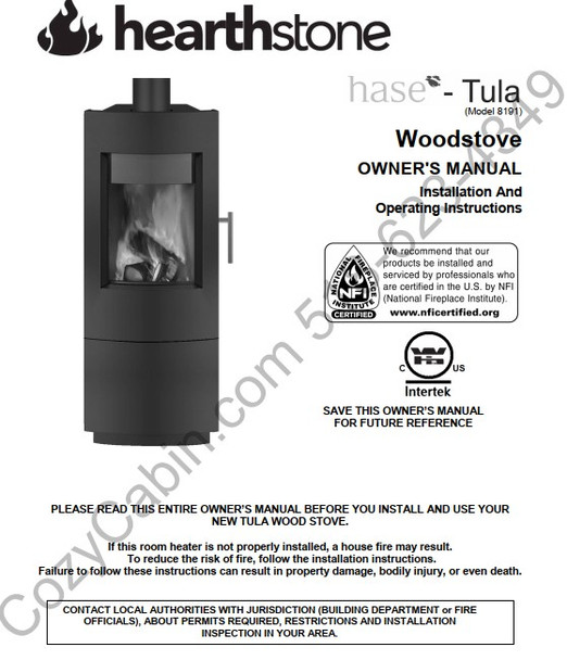 Owner's manual coversheet