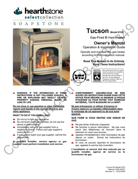 Owner's manual coversheet