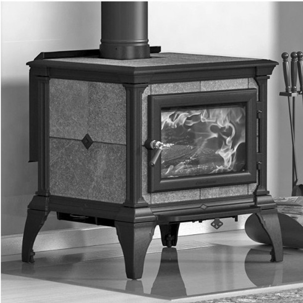 Black and white Castleton wood stove