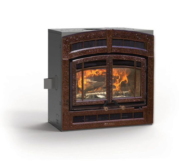 brown wood fireplace