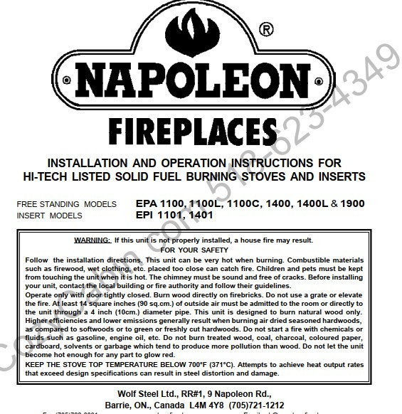 Owner's manual coversheet