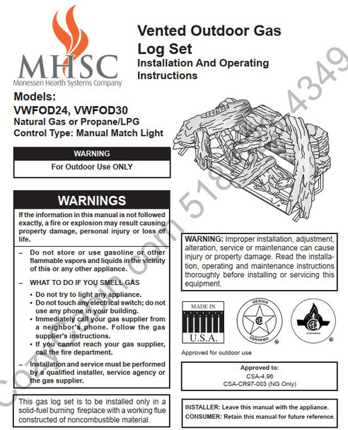Owner's manual coversheet
