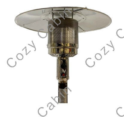 top of patio heater with bronze finish