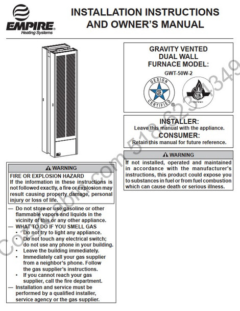 Owner's manual coversheet