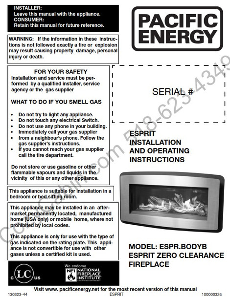 Owner's manual coversheet