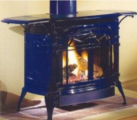 stove with midnight blue enamel