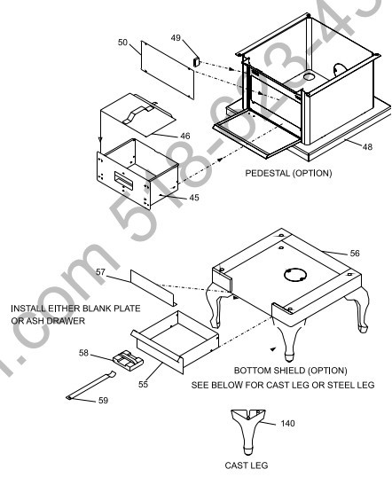 pedestal or leg set schematic