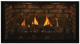 Bellingham fireplace with traditional log set, Chicago brick panels