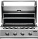 built-in grill with lid open to see inside