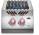 built-in burner on (see red around control knobs)