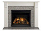 Merritt mantel with corbels, Pauline marble around a fireplace