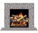 Pauline granite around a fireplace