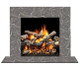 Blue Tundra marble around a fireplace