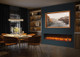 electric fireplace in dining room