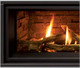 slim line surround on burning fireplace