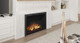 Ei33 electric fireplace with 3 sided premium surround and oak logs in room