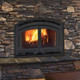 Montecito  Estate fireplace with hammered steel doors
