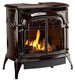 Majolica Brown enameled Stardance gas stove.