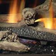 Close up of log set burning