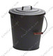 Black Steel 5 Gallon Ash Bucket with Lid and Wood Handle