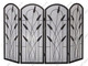 Screen 4-Fold Arched with Cotton Tail Design - Black