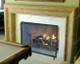 screen installed on a fireplace