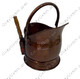 Vintage Coal Bucket with Shovel and Wood Handle - Copper Finish