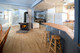 Encore stove in the middle of the living space