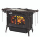 Majolica Brown Encore stove with two sets of warming shelves and original doors