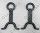 andiron set showing front and back sides