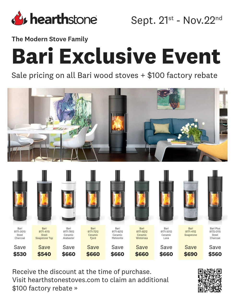 Hearthstone Bari stove sale