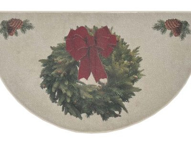Winter Wreath Nylon Half Round Rug - 10886, United States, Warrensburg ...
