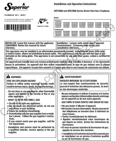 Superior DRC2000 Series Contemporary and DRT2000 Series Traditional ...