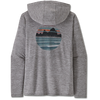 Patagonia Women's Capilene Cool Daily Graphic Hoody - Skyline Stencil: Feather Grey (Back)