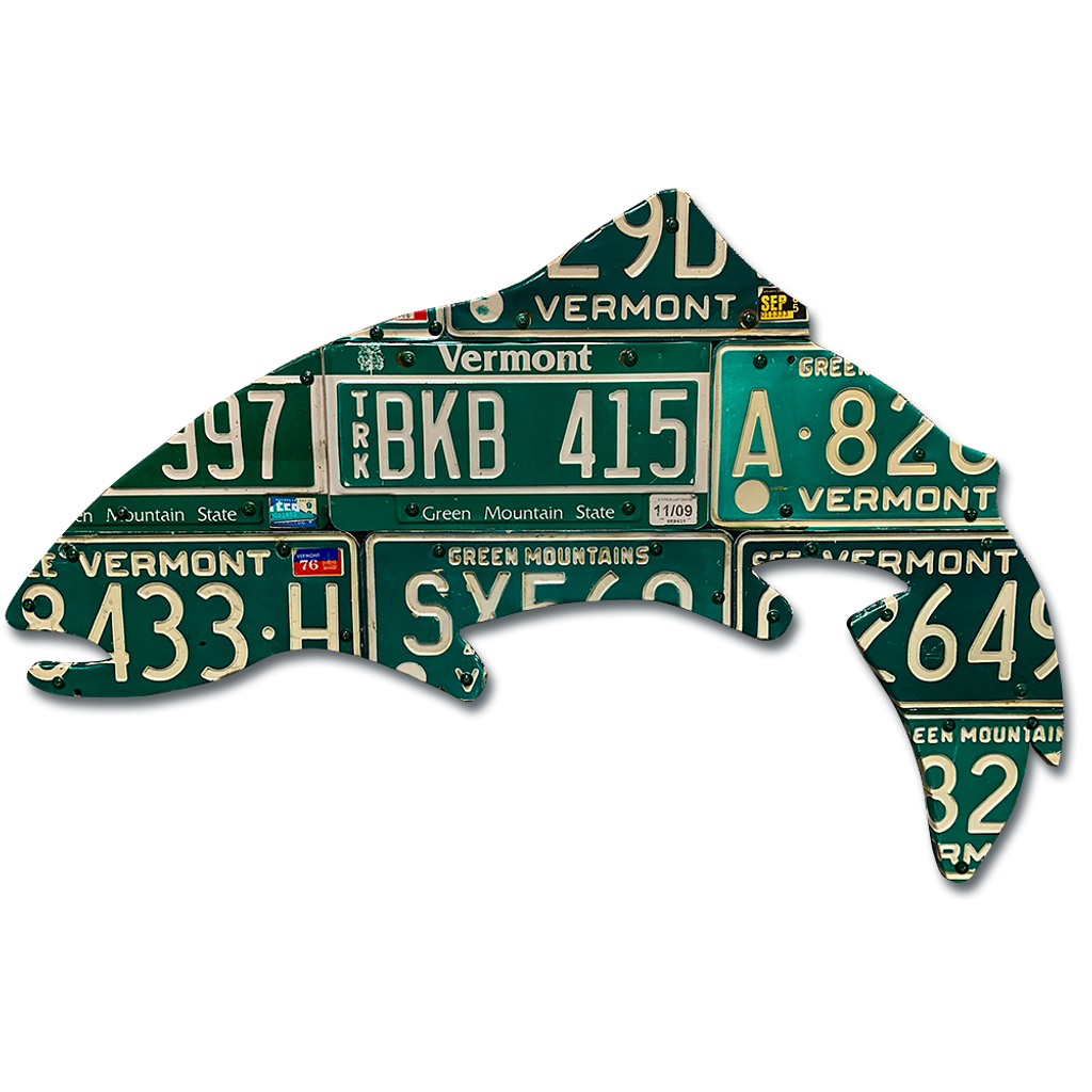 Vermont Trout License Plate Art