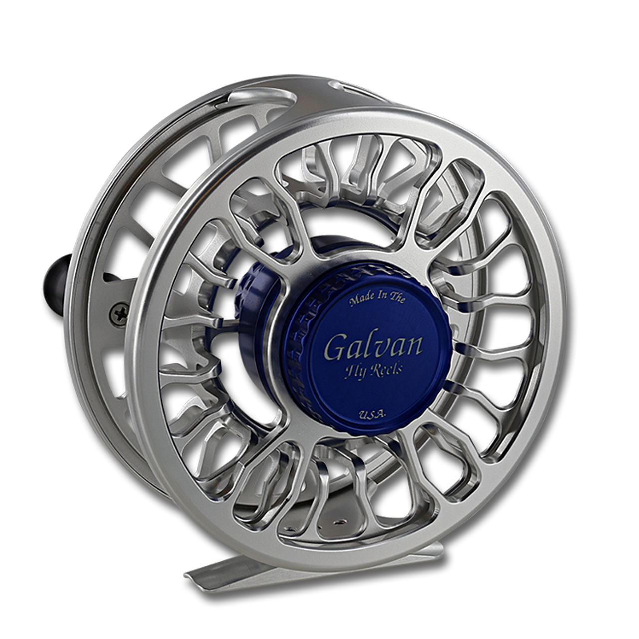 Galvan Grip Fly Reel - Back (clear with blue)
