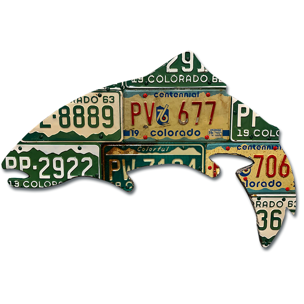 Vintage Colorado Trout License Plate Art