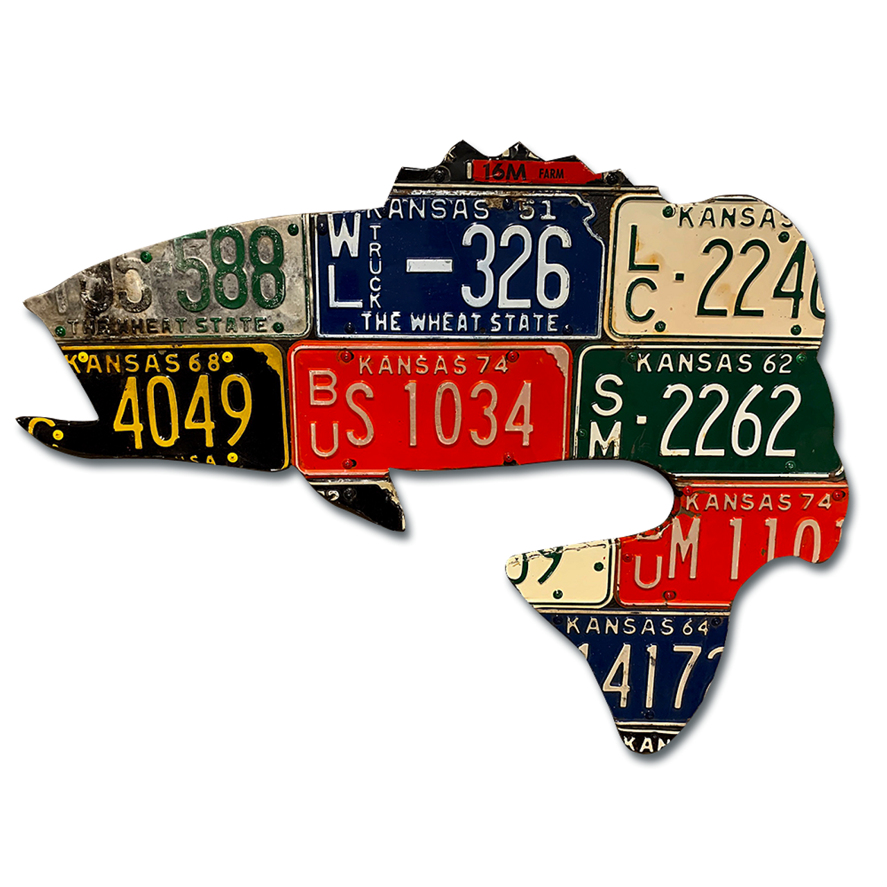 Kansas Largemouth Bass License Plate Art