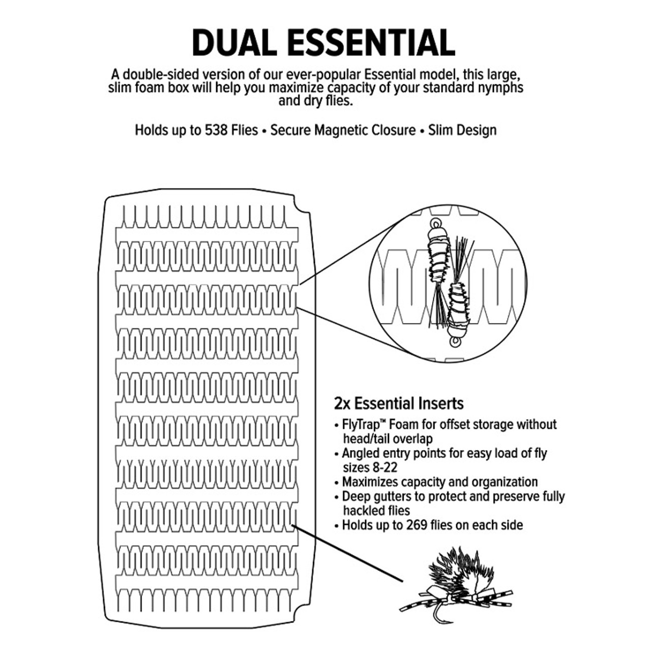 fishing fly box foam inserts magnetic