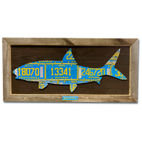 Framed Bonefish License Plate Art