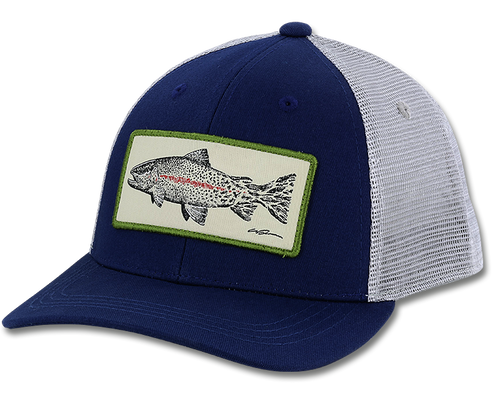 RAINBOW TROUT - freshwater fly fishing angler fish - Vintage Retro Style  Trucker Cap Hat (Green)