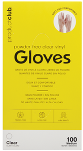 Product Club Powder-Free Clear Vinyl Disposable Gloves (100ct)