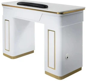 MABS Napa Manicure Table White/Gold