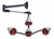 Pibbs QL954 Four Headed Heat Lamp - Wall Mount