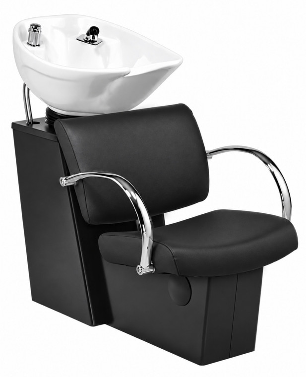 Pibbs Bari 5245B Tilt Bowl Backwash with Black Steel Base - Black