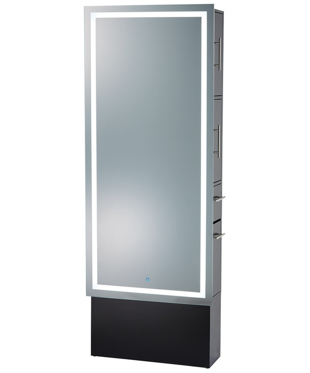 Pibbs 9110 Lumina LED Mirror & Storage Server with Base